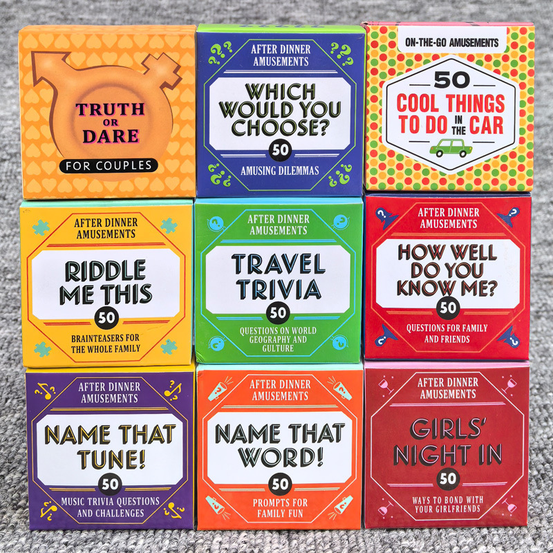Party Games Cards - 50 peças de cartas de diversão