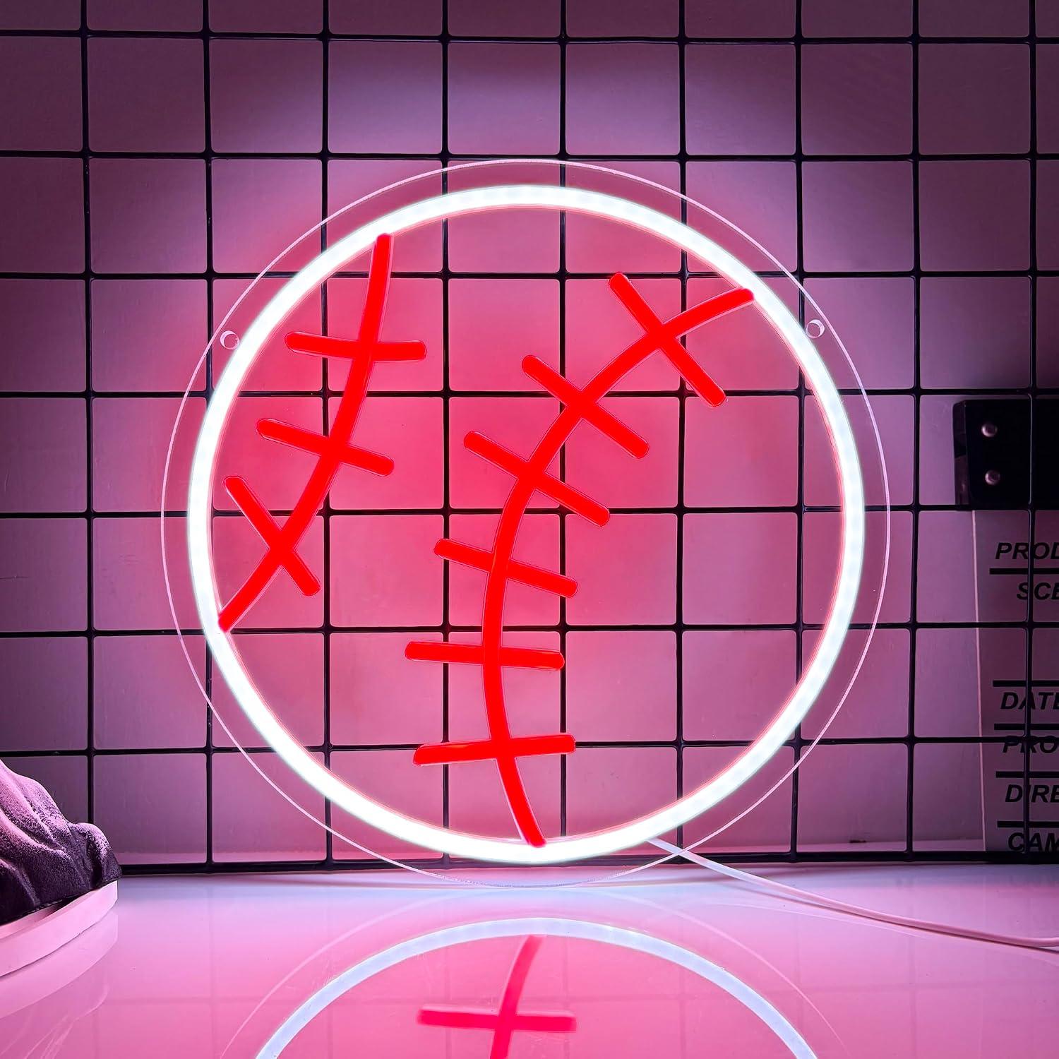 Party Games College - Letreiro de Neon de Beisebol com