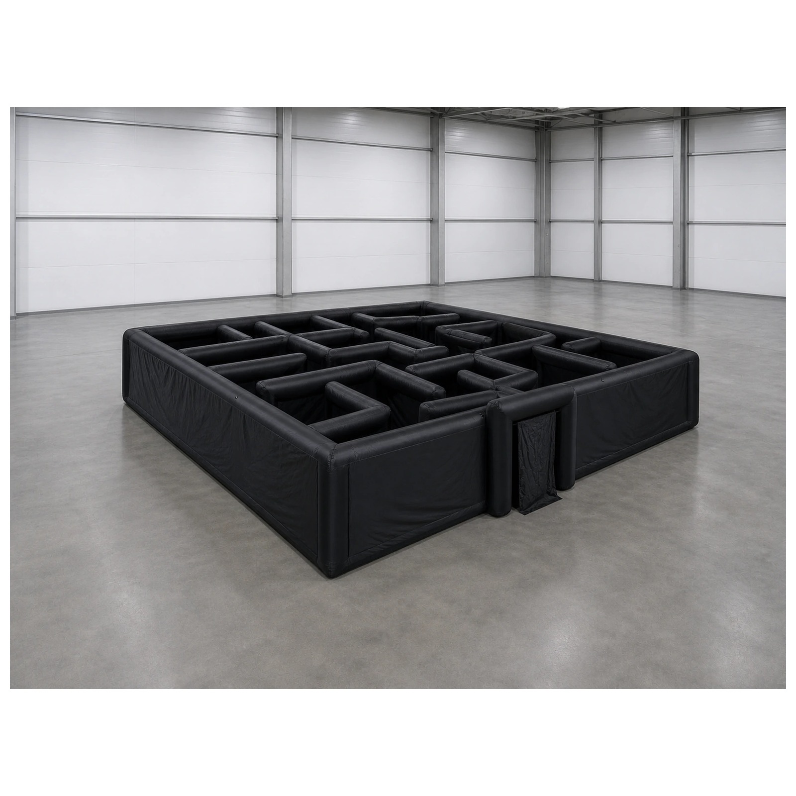 Kids Party Games - Labirinto Inflável Grande Preto Liso 12X12m