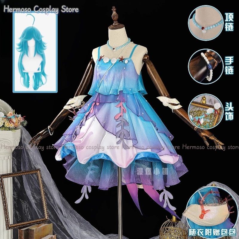 Dolia cosplay traje peruca par - Party Games Christmas avaliação e preço
