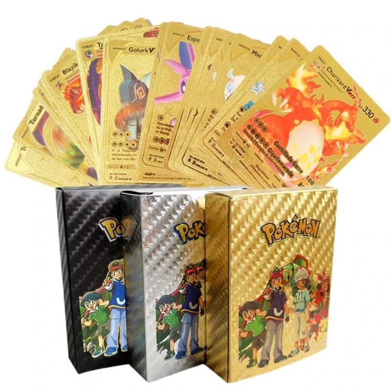 Cartas Pokémon em Folha Dourad - Party Games In Spanish avaliação e preço