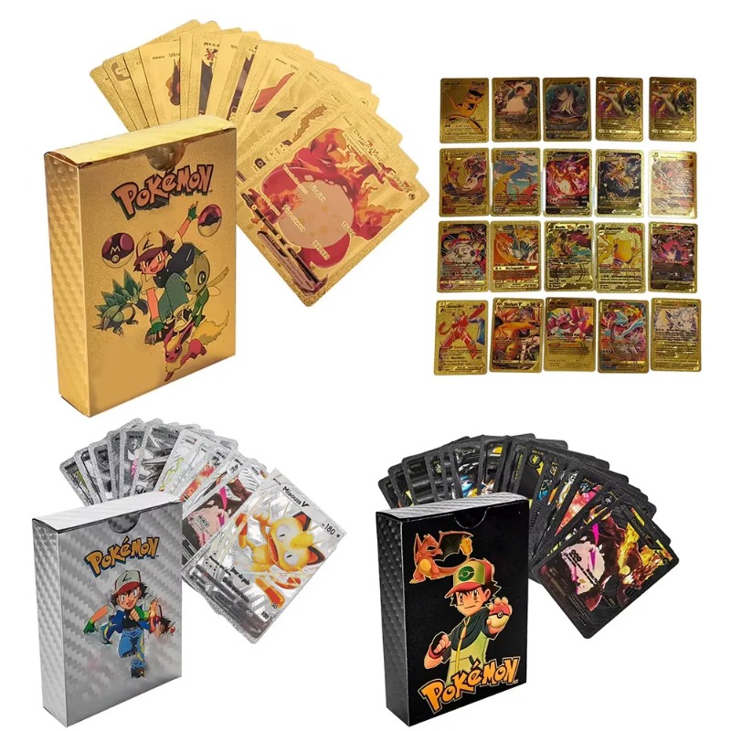 55 Cartas Pokémon Vmax GX Caix - Party Games In Spanish avaliação e preço