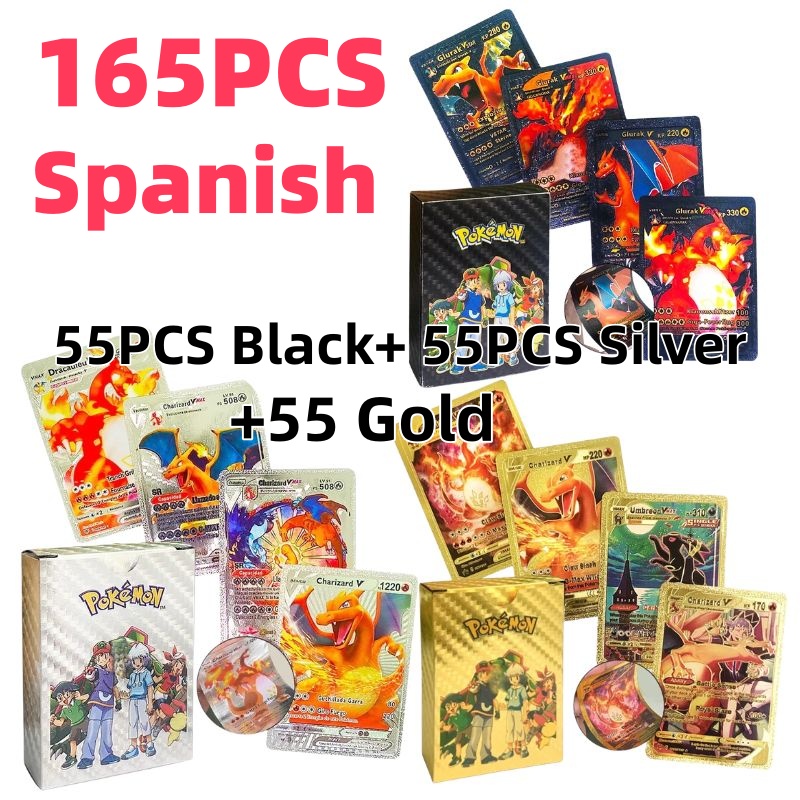 55 Cartas Pokémon Vmax GX em C - Party Games In Spanish avaliação e preço